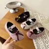 Mocasines de terciopelo para niña, sin cordones, corte bajo, estilo coreano 2026 Otoño, Zapatos casuales de piel Mary Jane, Estilo princesa