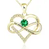 Nova Corrente de Clavícula com Pingente Infinito em Forma de Coração de Prata Esterlina S925, Doze Pedras do Zodíaco, Moda Feminina, Luxo Leve, Personalidade