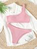 Mingyi Nuevo Estilo Un Hombro Europeo y Americano Sexy Pequeño Hoyo Moda Deportiva Bikini Bikini Conjunto de Traje de Baño Dividido para Mujer