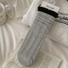 Calcetines de encaje para mujer de otoño e invierno, a media pantorrilla, con puño abullonado, sin costuras, holgados, calcetines Lolita para mujer