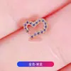 Pendientes de Aleación de Titanio F136 Llenos de Diamantes, Cuerda de Corazón Asimétrica, Tornillos para Hélix con Rosca Interna, Piercings para Labio, Joyería para Piercing de Titanio G23