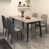 Mesa de comedor de losa de roca, adecuada para apartamentos pequeños, diseño moderno y minimalista, mesa y sillas de comedor, específicamente para propiedades de alquiler, mesa de comedor rectangular
