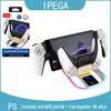 Dock de Carregamento Portátil para Streaming Ps5 Suporte de Carregamento para Controle de Jogo Ps5 com Luzes RGB Coloridas