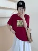 Camiseta de Algodón Copo de Nieve de Verano con Cuello Redondo, Corte Delgado, Mangas Cortas Versátiles, Venta Directa desde la Fábrica de Origen