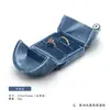 Caixa de Anel Dupla Aberta Veludo Azul Nevoeiro Caixa de Brincos Caixa de Colar Caixa de Pulseira Caixa de Pulseira com Cordão Joias Bolsa de Joias