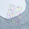 Arte de Unhas Dopamina Adesivos em Relevo Linhas Círculos Tulipas Letras Corações 3D Estilo Japonês Adesivo Fofo