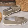 Mocasines Europeos y Americanos Cruzados de un Solo Paso para Mujer, Temporada Primavera/Otoño, Tallas Grandes Cruzadas, Estilo Perezoso, Punta Redonda, Suela Plana, Estilo Nuevo, Venta al por Mayor Tallas Grandes