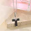 Colgante de Acero Inoxidable con Zirconia Cruzada Estilo Nuevo Geométrico Hip-Hop Punk Personalizado Bordes con Recubrimiento al Vacío