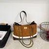 Bolso de Mano Retro de Gamuza Estilo Coreano Bolso Hobo de Gran Capacidad Bolso Cruzado para el Trabajo de Mujer Bolso Acolchado con Cadena