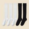 Calcetines de pantorrilla adelgazantes de rayas finas japoneses jk de doble aguja que no hacen bolitas para niña, combinan con todo, negros, blancos, grises, de felpa