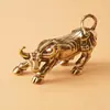 Adornos de Latón Pequeño Toro de Wall Street Sólido Doce Animales del Zodiaco Toro Mascota de Té Antigua Media Adornos de Bronce