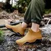 Botas de lluvia de moda para pareja transfronterizas Zapatos impermeables para exteriores de estilo coreano para mujer Zapatos de goma antideslizantes para cocina suela blanda cómodos Zapatos para lavado de autos mujer