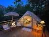 Tienda Inflable SENLEETO de Fácil Montaje 6.3 m² para Acampar con Ventilación para Aire Acondicionado, Abertura para Estufa y Ventana Cenital Glamping en 3 Minutos 4-6 Personas UPF50+ 420D Oxford