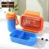 Caixa de Almoço Leve de Aço Inoxidável Transfronteiriça da Amazon Caixa de Almoço Compartimentada com Garfo e Colher Caixa de Almoço Conveniente para Micro-ondas