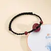 Pulsera con Hebilla de Seguridad de Cinabrio, Pulsera Trenzada de Cuerda Roja del Año Zodiacal para Pareja, Pulsera de Regalo de Cumpleaños para Novia y Mejor Amiga