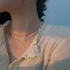 Collar estrellado de perla artificial estilo japonés y coreano ins Temperamento súper hada estilo frío simple dulce chica cool doble capa cadena clavícula