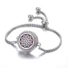 Pulsera de Acero Titanio Incrustada con Diamantes de Alta Calidad Europea y Americana, Aromaterapia, Pulsera de Aceites Esenciales Abrible, Pulsera de Perfume Ajustable Árbol de la Vida Europea y Americana