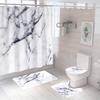 Ventas Directas de Fábrica, Superventas Transfronterizos, Juego de Cortinas de Baño Impermeables de Poliéster Mármol, Juego de Cortinas de Baño de Cuatro Piezas