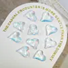 Moderna Nueva Decoración de Uñas Sal Marina Cristalina Pedrería Transparente Fondo Irregular Puntiagudo Aurora Iridiscente Corazón Torcido Decoraciones para Uñas