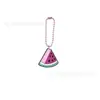 Estilo Femenino Rosa Cadena de Cuentas de Corazón de PVC Encanto Llavero de Estrella con Lazo Accesorio para Bolso Colgante Pequeño Regalo