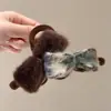 Atmósfera de Otoño e Invierno Pinza para el Cabello de Tamaño Mediano Elegante Versátil para la Parte Posterior de la Cabeza Recogido Pinza de Tiburón Alta Apariencia Pinza de Garra de Felpa Accesorios para el Cabello