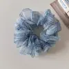 Goma para el pelo de malla a cuadros esponjosa y fresca estilo coreano para mujer, accesorio para el cabello versátil y suave, adorno para moño dulce