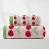 Toalla de baño de algodón puro antibacteriano 7A con cerezas, Toalla facial 100% algodón clase A para madres y bebés, Toalla de baño grande de jacquard teñido en hilo engrosado al por mayor