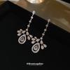 Aretes de Borla de Gota de Agua de Zircón Aguja de Plata Nicho Lujo Ligero Aretes de Gama Alta Moda Coreana Aretes de Temperamento para Mujer Venta al por Mayor