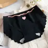 Pantaletas finas sin costuras estilo japonés de seda de hielo con forma de corazón para mujer, de cintura media, talla grande, transpirables, entrepierna de algodón puro, calzones sexys para chica joven