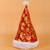 Gorro navideño para niños, gorro de franela para adultos, gorro navideño al por mayor, tocado navideño, accesorios para el cabello, gorro dorado cos