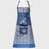 Avental Floral para Casa, Roupa de Trabalho Resistente a Manchas, Vestuário de Proteção ao Trabalho, Lavar Louça na Cozinha, Avental para Limpeza Doméstica, Uniforme de Trabalho