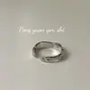Anillo Suchuang S925 Plata de Ley Textura Piedra Lunar para Mujer Ins Sentido Avanzado Piedra Fluorescente Lava Anillo Estilo Frío