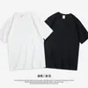 Camiseta unisex versátil de algodón peinado premium, cuello redondo, corte holgado, manga corta, hombros caídos, lisa, lisa, al por mayor