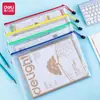 Bolsa con Cierre para Documentos Deli Stationery 5654 Bolsa de Plástico Bolsa para Archivos A4 Bolsa de Datos Tipo Cierre A4 Impermeable Portátil