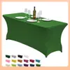 Mantel Rectangular Grueso Elástico Antiarrugas de Color Sólido para Bodas, Fiestas, Conferencias, Exposiciones y Montaje de Stands