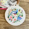 Kit de Materiales de Bordado Hecho a Mano Estilo Antiguo de Flores y Pájaros para DIY, Pintura Decorativa para Sala de Estar, Kit Básico de Práctica de Puntos de Bordado para Principiantes