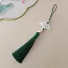 Guanshan Yue recomienda abanico de ácido acético con borla de 18 cm marcapáginas con pincho de perla linterna accesorios para ropa Hanfu cheongsam infantil