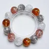 Pulsera de Cristal Natural Gris Fuegos Artificiales Despertar del Dragón Longxiangsi para Mujer, Moda Casual Versátil Pulsera Blanca de Fuegos Artificiales Venta al por Mayor