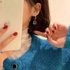 Dongju Corea del Sur simple divertido elegante celebridad de internet cara sonriente feliz aretes nuevo moderno lindo aretes en forma de C