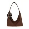 Bolsa feminina grande vintage, nova coleção outono 2026, design casual de nicho, bolsa de ombro e transversal, bolsa de bolinho para o dia a dia