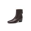 Botas Chelsea com Padrão de Elefante, Camada Externa de Pele de Ovelha, Forro Interno, Salto Plataforma Médio, Bico Quadrado Pequeno, Couro Genuíno, Botas Curtas para Mulheres, Outono e Inverno 2025