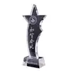 Pujiang cristal gran curva estrella cinco puntas trofeo cristal personalizado transparente medalla honor letras fábrica venta al por mayor