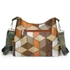 Bolsa Transversal Vintage de Ombro Único para Mães, Modelo Novo 2026, Contraste de Cores, Grande Capacidade, Bolsa de Mão, Bolsa Tote para Mulheres de Meia-Idade