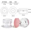 Material de Embalagem Personalizado OEM 4,5g Rosa Transparente Redondo Caixa de Amostra para Creme Caixa para Blush Acrílico Caixa para Gloss Labial Máscara Labial