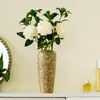 Jarrón de Cerámica Estilo Wabi-Sabi Shumen Decoración Retro Sala de Estar Arreglos Florales Adornos Flores Artificiales Lujo Accesible y Sentido de Alta Gama