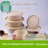Tigela redonda degradável à base de amido de milho descartável por atacado embalagem take-out de plástico de cor primária lancheira 750ml com tampa