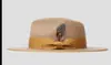 Fedora de Lana de Bestseller Transfronterizo de Amazon con Ala Ancha, Sombrero de Fieltro con Pluma Estilo Británico Retro para Otoño e Invierno, Estilo Europeo y Americano