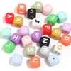Contas de Silicone Cruzadas Contas com Letras em Inglês Ornatos Infantis de Grau Alimentício Acessórios para Pulseira DIY Contas Soltas Em Estoque Atacado