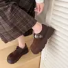 Zapatos de mujer estilo japonés con suela gruesa y punta redonda, novedad otoño 2026, versátiles, retro, para aumentar altura, tipo slip-on, zapatos Birkenstock para personas petite