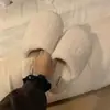Pantuflas peludas Nanbowan para mujer, otoño e invierno, de punta cerrada, antideslizantes, para uso en interiores en casa, silenciosas, pantuflas sencillas de algodón para parejas